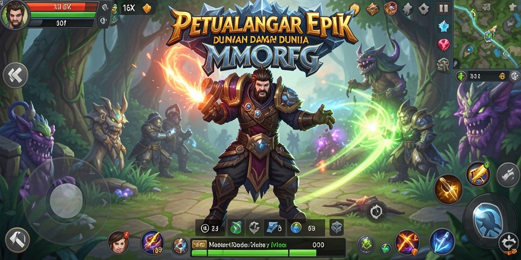 Screenshot gameplay 116X menampilkan pertempuran epik dalam dunia MMORPG.