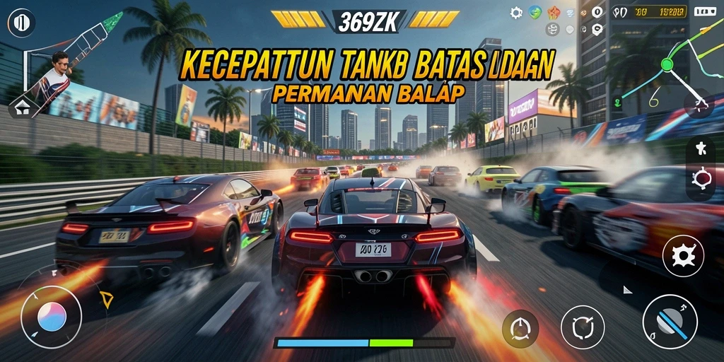 Screenshot gameplay 369ZK menampilkan balapan seru yang mendebarkan.