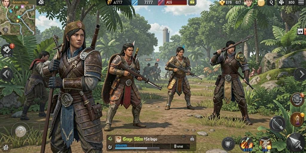 Tampilan gameplay luar biasa dari A7777, menampilkan strategi tempur yang mendebarkan.