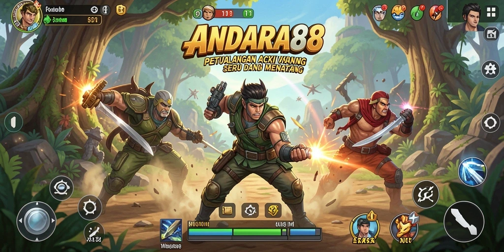 Screenshot gameplay ANDARA88 menampilkan aksi seru dan karakter yang dinamis.