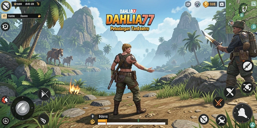 Screenshot DAHLIA77 menampilkan suasana dunia terbuka yang menyenangkan.