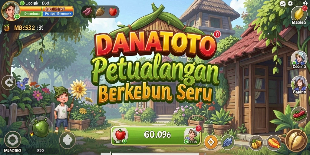 Tangkapan layar gameplay <strong>DANATOTO</strong> menunjukkan aktivitas berkebun yang seru dan interaktif.