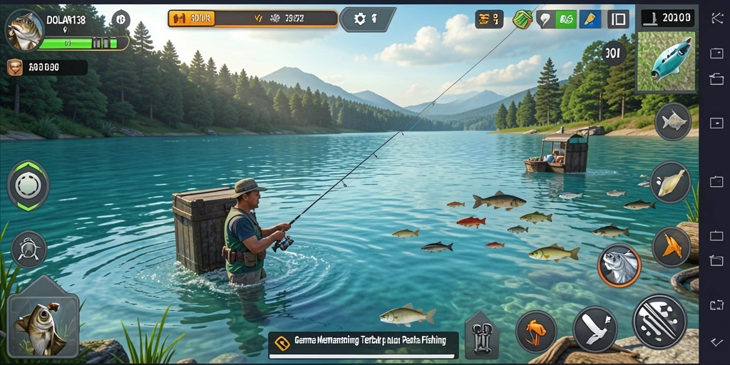 Screenshot gameplay DOLAR138 menampilkan aksi memancing yang seru.