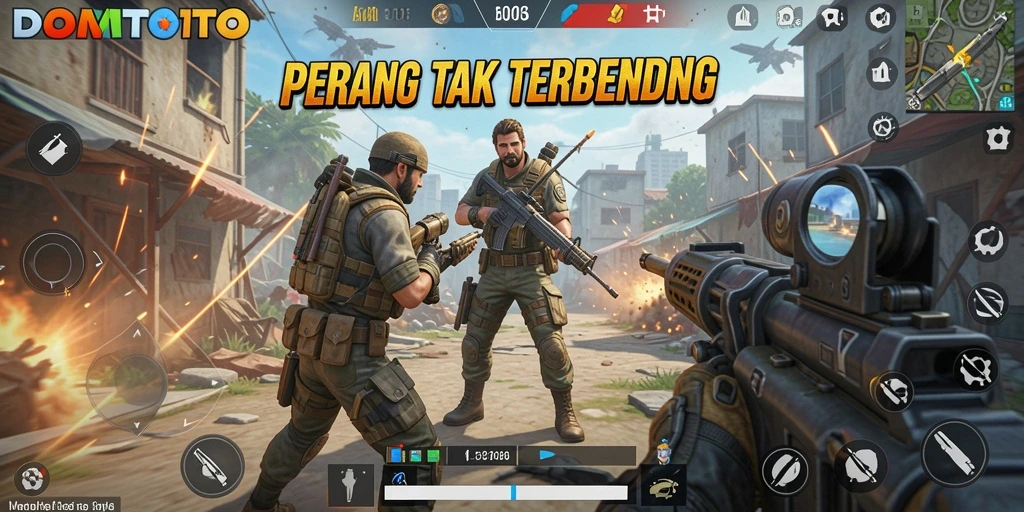 Tampilan gameplay dinamis dari DOMTOTO yang memikat dan mendebarkan.