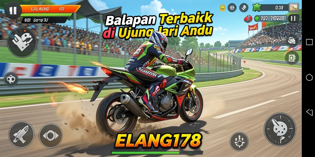 Tampilan mendebarkan gameplay balapan motor ELANG178.