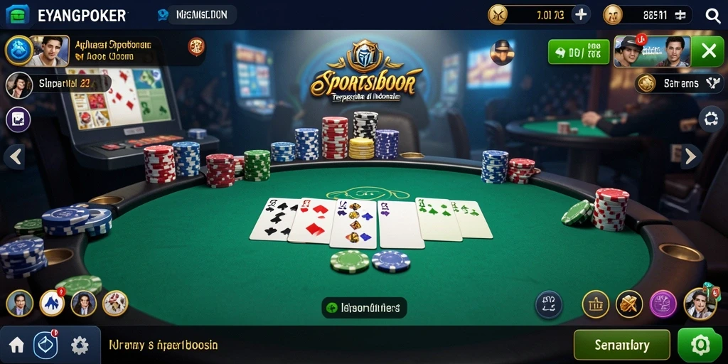 Tampilan utama gameplay aplikasi Sportsbook EYANGPOKER.