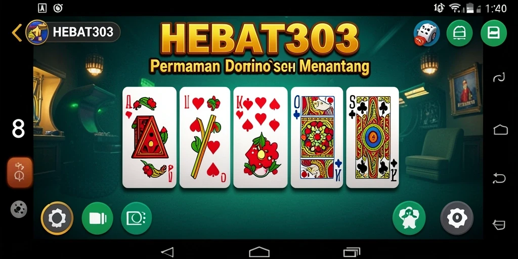 Tampilan gameplay seru di HEBAT303 dengan kartu Domino.