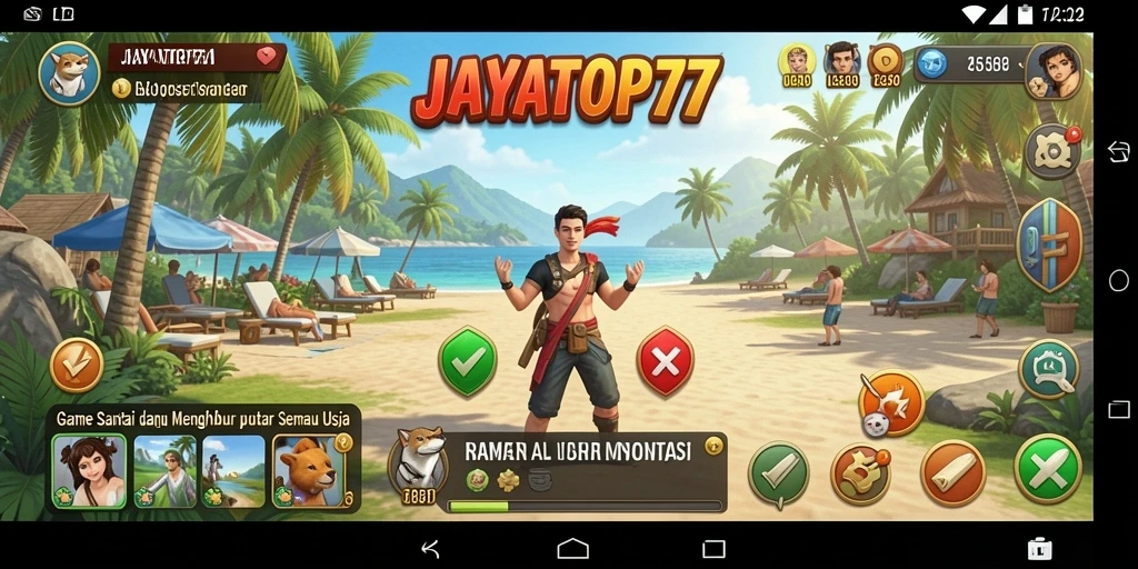 Screenshot gameplay JAYATOP77 yang menampilkan momen seru dan santai.