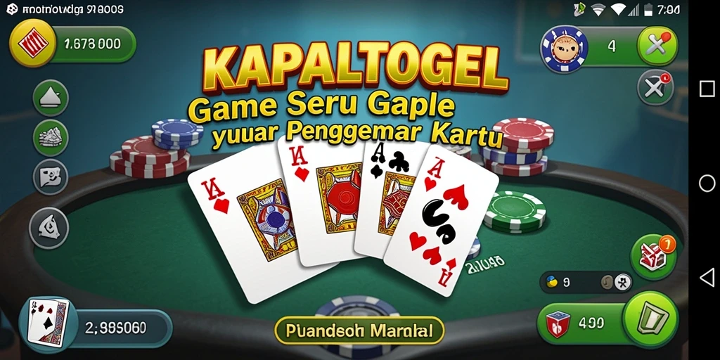 Tampilan gameplay seru KAPALTOGEL dalam permainan Gaple.