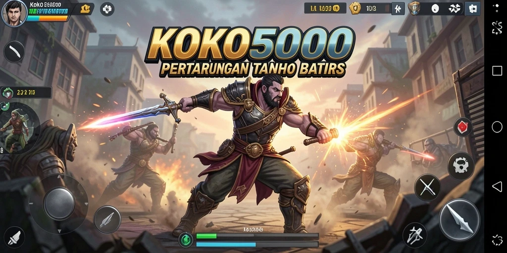 Gameplay KOKO5000 menampilkan aksi pertarungan yang seru dan mendebarkan.