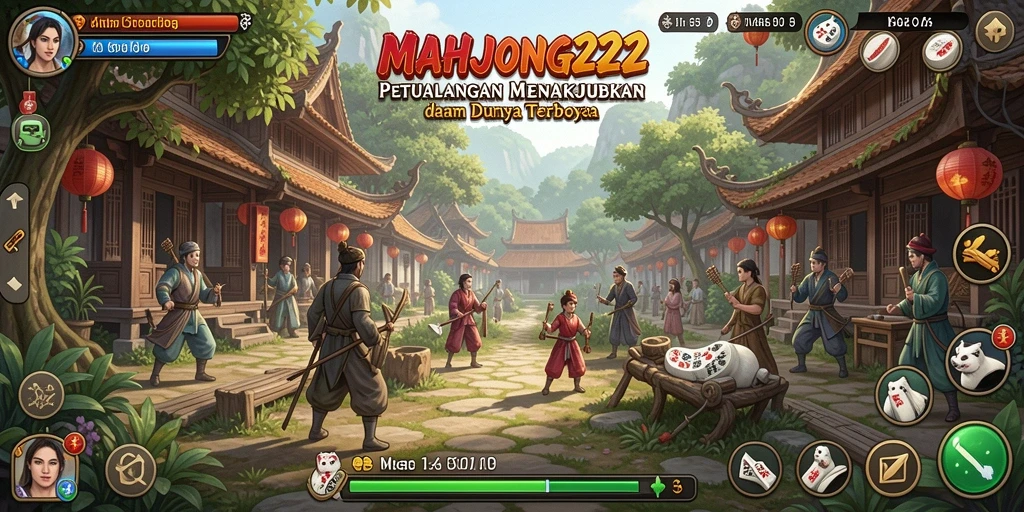Screenshot gameplay MAHJONG222 menunjukkan petualangan Open World yang mendebarkan.