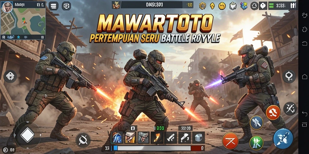 Tangkapan layar utama dari MAWARTOTO menampilkan aksi Battle Royale yang mendebarkan.