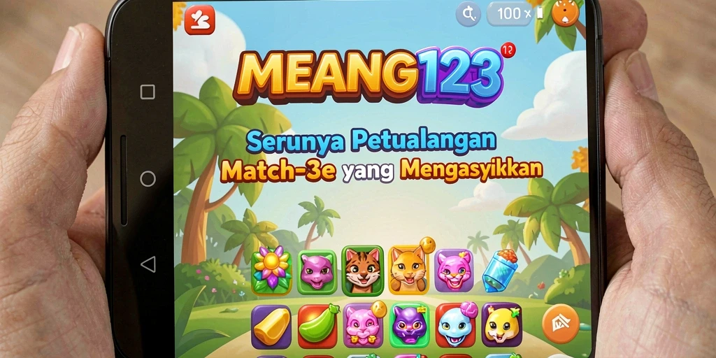 Screenshot MENANG123 menampilkan gameplay Match-3 yang seru dan menantang.