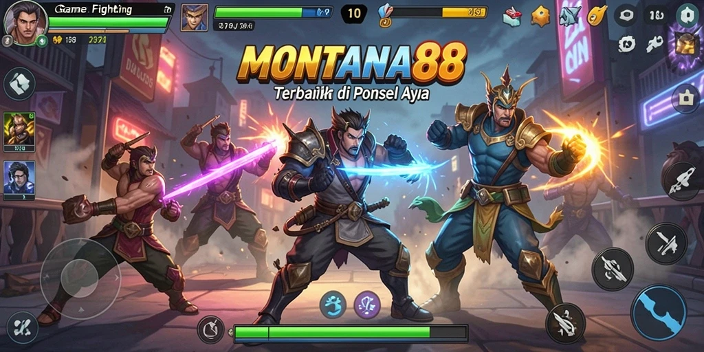 Tangkapan layar utama MONTANA88 menampilkan aksi pertarungan yang intens.
