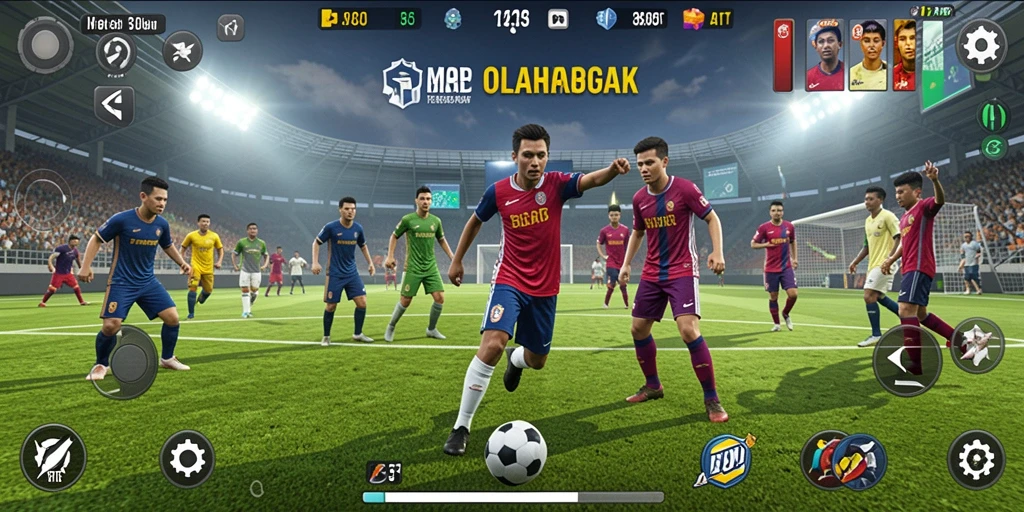 Tampilan gameplay MPOID menampilkan aksi seru di lapangan olahraga.