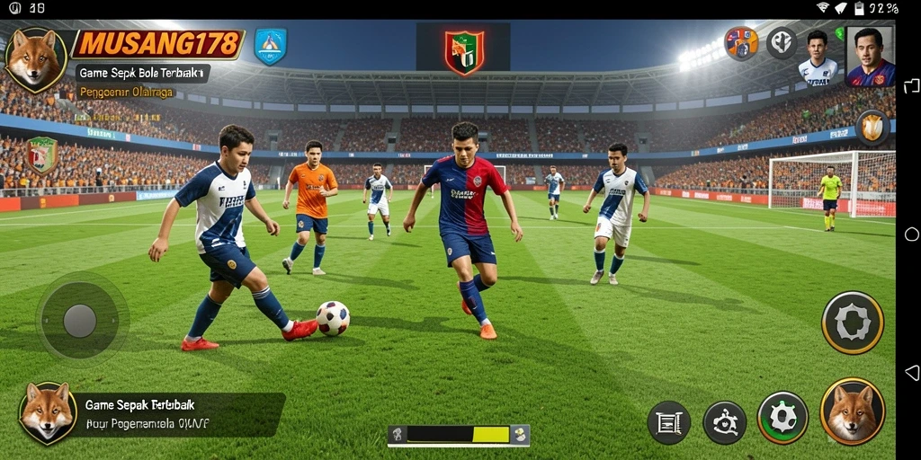 Tangkapan layar dari gameplay MUSANG178 yang penuh aksi dan strategi sepak bola.