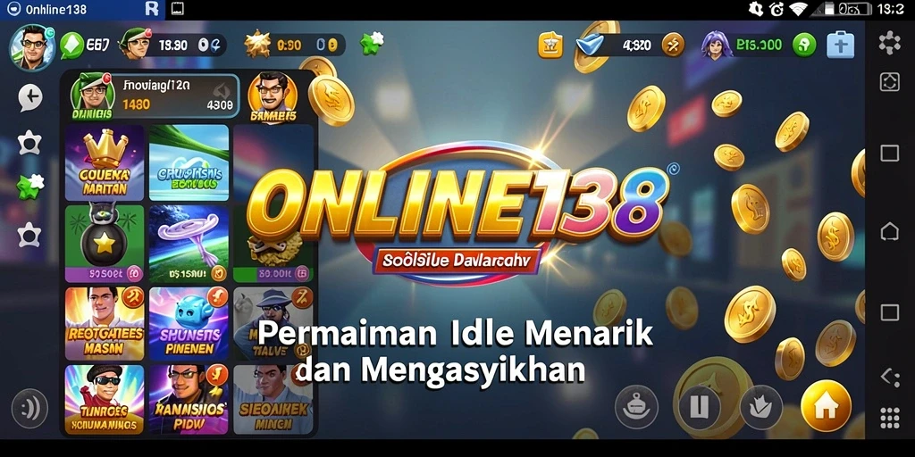 Screenshot utama ONLINE138 menampilkan gameplay menawan yang interaktif.