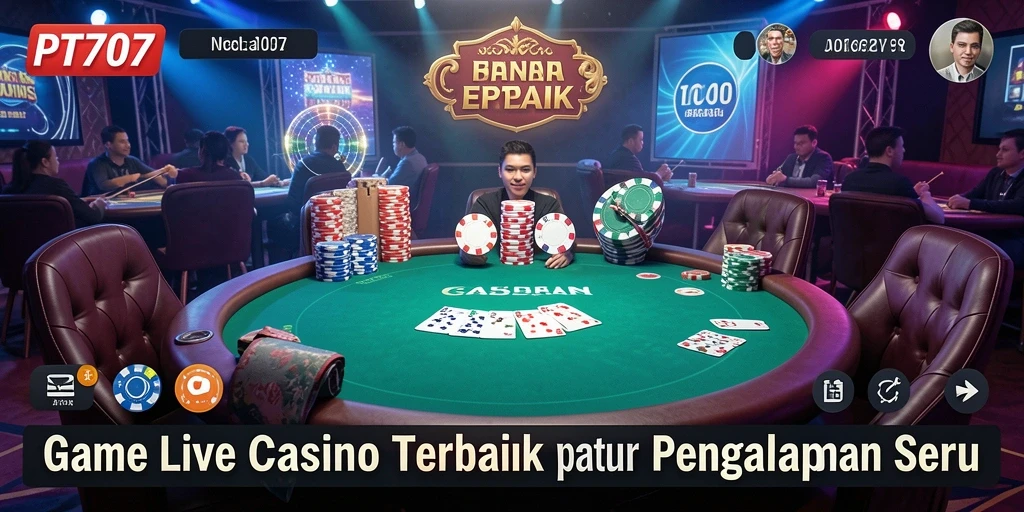 Tampilan gameplay Live Casino PT707 yang menarik dan mendebarkan.