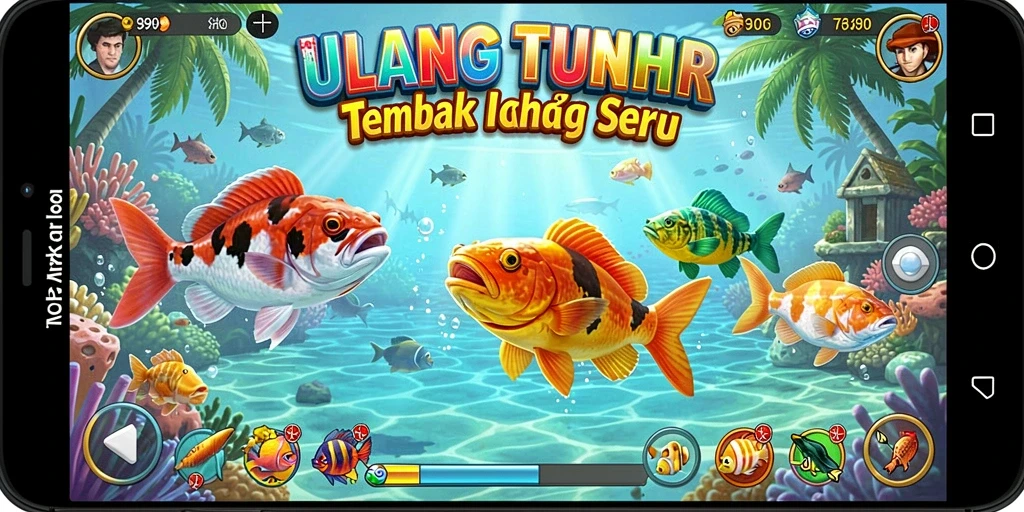 Screenshot utama S80 menunjukkan aksi seru dalam menangkap ikan.