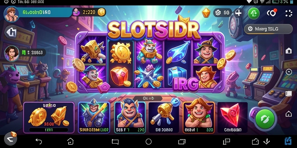 Screenshot gameplay SLOTSIDR menampilkan aksi seru dalam membangun dan bertarung.