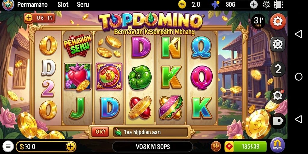 Tampilan menarik dari gameplay Slot TOPDOMINO yang mendebarkan.